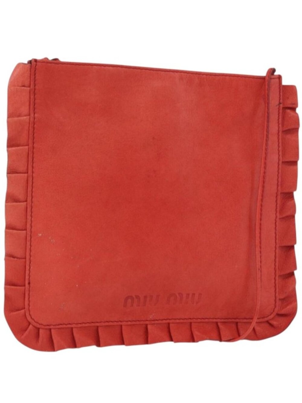 Miu Miu Shoulder Bag Leather Red Silver